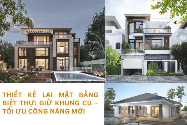 Thiết kế lại mặt bằng biệt thự: Giữ khung cũ – tối ưu công năng mới