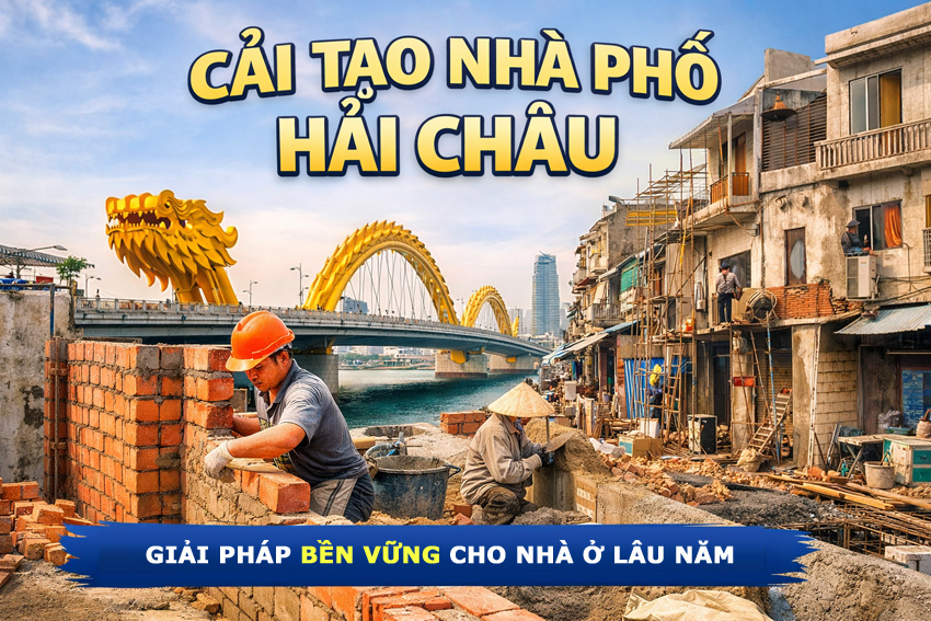 Cải Tạo Nhà Phố Khu Trung Tâm Hải Châu – Giải Pháp Bền Vững Cho Nhà Ở Lâu Năm