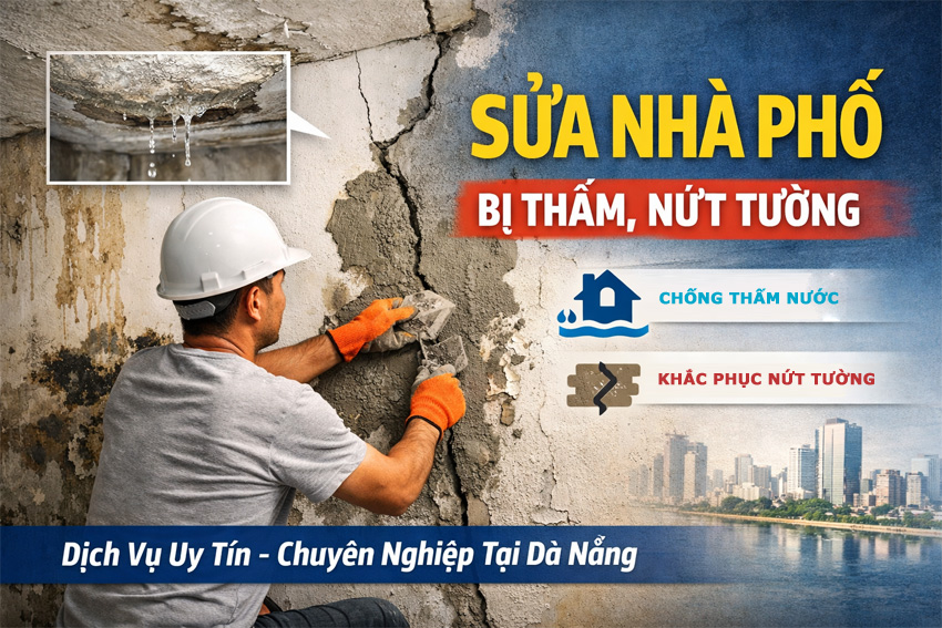 Sửa nhà phố bị thấm, nứt tường – Giải pháp bền vững, tiết kiệm lâu dài